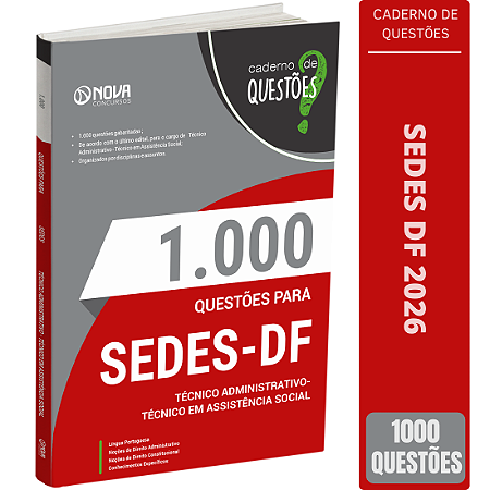 Livro 1000 Questões Gabaritadas para SEDES DF - Técnico em Assistência Social