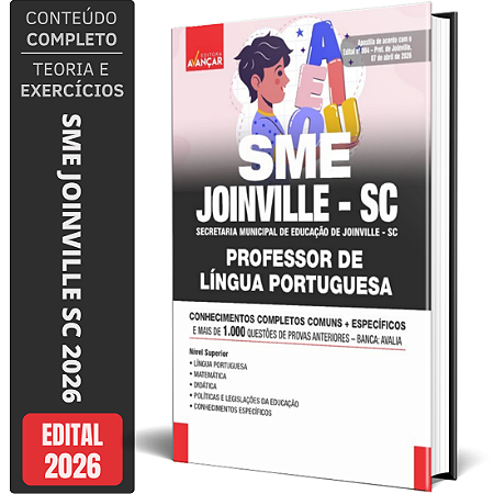 Apostila SME Joinville SC 2026 - Professor de Língua Portuguesa