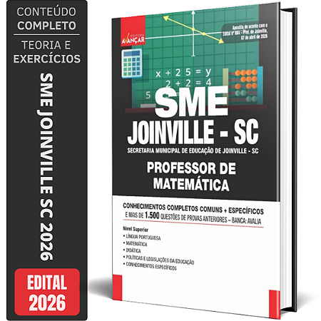 Apostila SME Joinville SC 2026 - Professor de Matemática