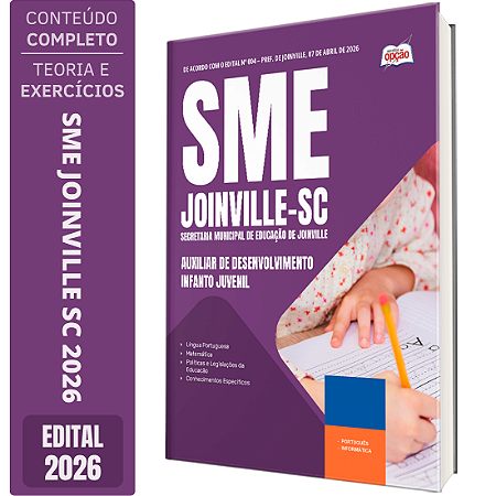 Apostila SME Joinville SC 2026 Auxiliar de Desenvolvimento - Infanto Juvenil