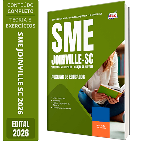Apostila SME Joinville SC 2026 - Auxiliar de Educador