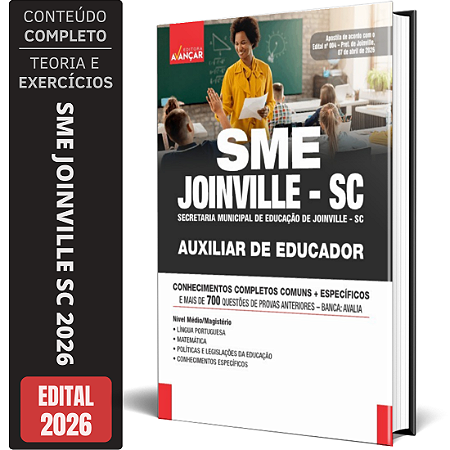 Apostila SME Joinville SC 2026 - Auxiliar de Educador