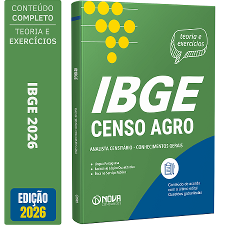 Apostila IBGE Temporário 2026 Censo Agro - Analista Censitário - Conhecimentos Gerais