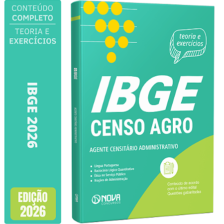 Apostila IBGE Temporário 2026 Censo Agro - Agente Censitário Administrativo