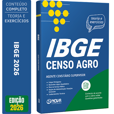 Apostila IBGE Temporário 2026 Censo Agro - Agente Censitário Supervisor