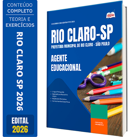 Apostila Prefeitura de Rio Claro SP 2026 - Agente Educacional