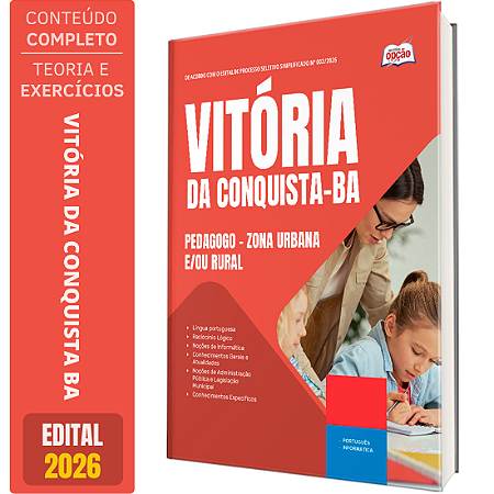 Apostila Prefeitura de Vitória da Conquista BA 2026 - Monitor Escolar (Educação Infantil e Cobertura das AC'S)
