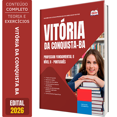 Apostila Prefeitura de Vitória da Conquista BA 2026 - Professor Fundamental 2 Nível 2 - Português