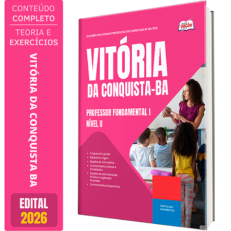 Apostila Prefeitura de Vitória da Conquista BA 2026 - Professor Fundamental 1 - Nível 2