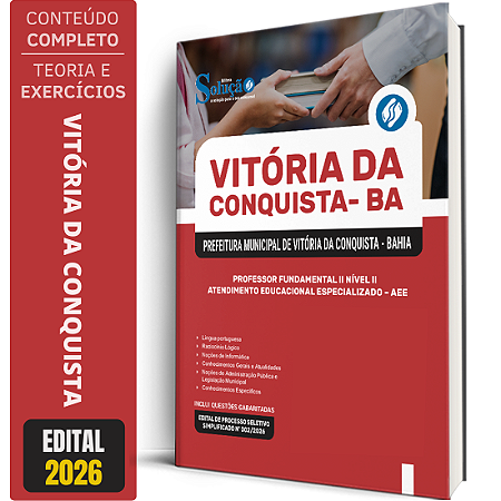 Apostila Prefeitura de Vitória da Conquista BA 2026 Professor Fundamental - Atendimento Educacional Especializado