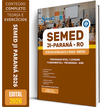 Apostila Prefeitura de Ji Paraná RO 2026 - Professor Nível 2 (Ensino Fundamental) - Pedagogia - 40h