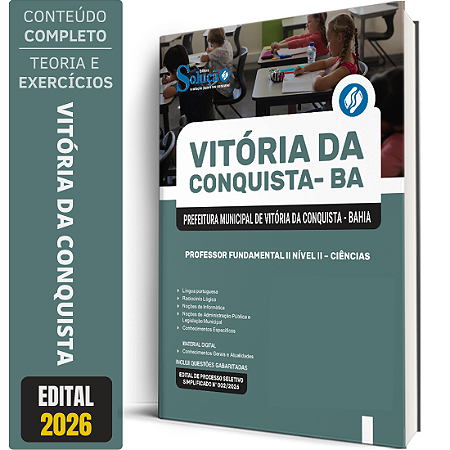 Apostila Prefeitura de Vitória da Conquista BA 2026 Professor Fundamental 2 Nível 2 - Ciências