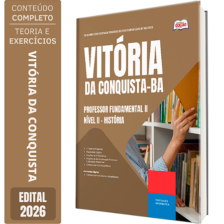 Apostila Prefeitura de Vitória da Conquista BA 2026 - Professor Fundamental 2 Nível 2 - História