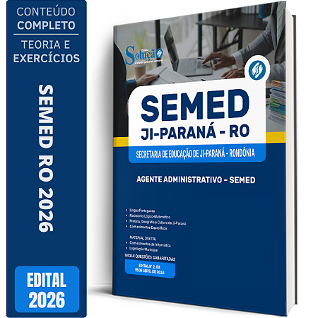Apostila Prefeitura de Ji Paraná RO 2026 Agente Administrativo - SEMED