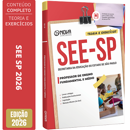 Apostila SEE SP 2026 - Professor de Ensino Fundamental e Médio