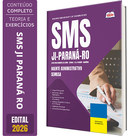 Apostila Prefeitura de Ji Paraná RO 2026 Agente Administrativo - SEMUSA