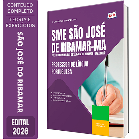 Apostila Prefeitura de São José de Ribamar MA 2026 Professor Ensino Fundamental Anos Finais - Língua Portuguesa