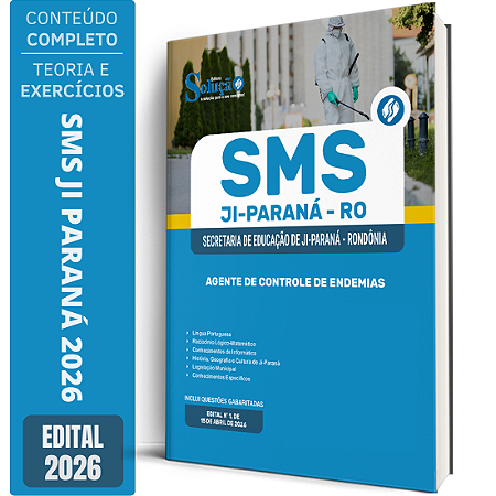 Apostila Prefeitura de Ji Paraná RO 2026 - Agente de Controle de Endemias