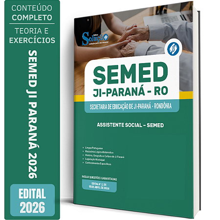 Apostila Prefeitura de Ji Paraná RO 2026 Assistente Social - SEMED
