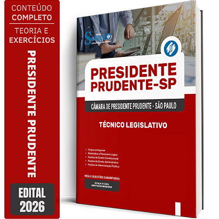 Apostila Câmara de Presidente Prudente SP 2026 - Técnico Legislativo