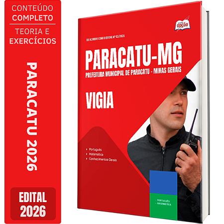 Apostila Prefeitura de Paracatu MG 2026 - Vigia