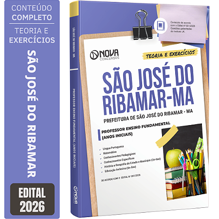 Apostila Prefeitura de São José de Ribamar MA 2026 - Professor Ensino Fundamental Anos Iniciais