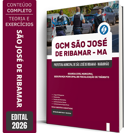 Apostila GCM Prefeitura de São José de Ribamar MA 2026 - Segurança Municipal De Fiscalização De Trânsito