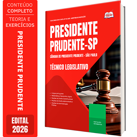 Apostila Câmara de Presidente Prudente SP 2026 - Técnico Legislativo