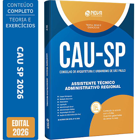 Apostila CAU SP 2026  Assistente Técnico - Administrativo Regional