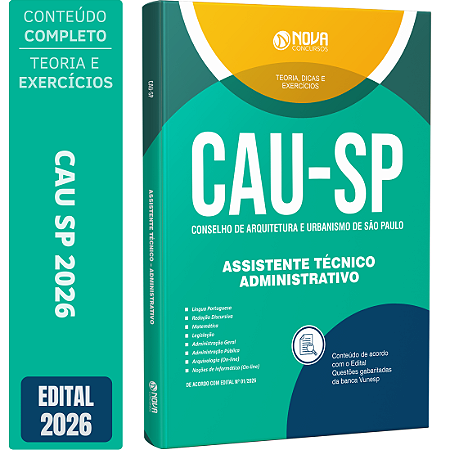 Apostila CAU SP 2026 Assistente Técnico - Administrativo