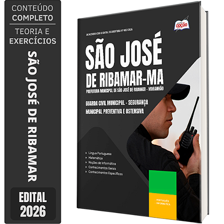 Apostila Prefeitura de São José de Ribamar MA 2026 GCM - Segurança Municipal Preventiva E Ostensiva