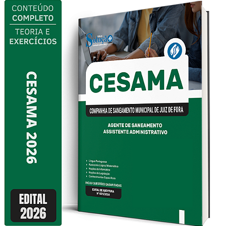 Apostila CESAMA de Juiz de Fora MG 2026 Agente de Saneamento - Assistente Administrativo