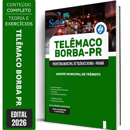 Apostila Prefeitura de Telêmaco Borba PR 2026 - Agente Municipal de Trânsito