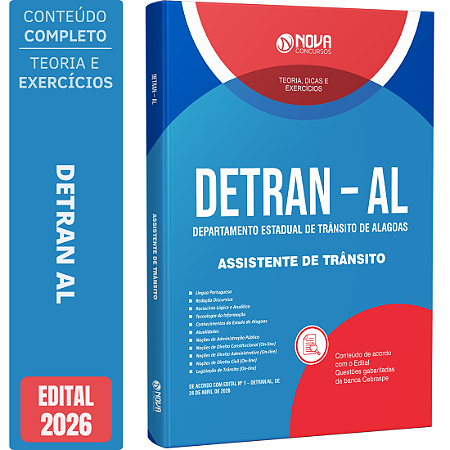 Apostila DETRAN AL 2026 Assistente de Trânsito - Qualquer Área de Formação