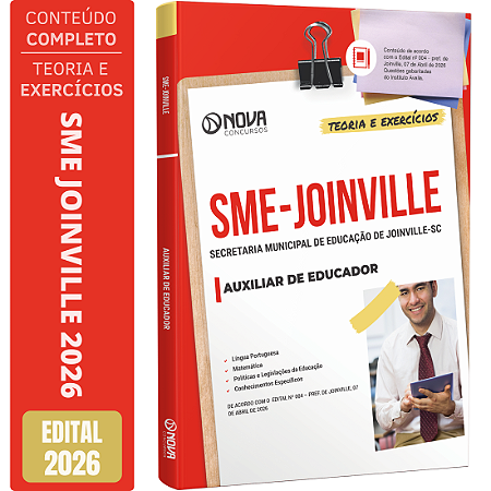 Apostila SME Joinville SC 2026 - Auxiliar de Educador