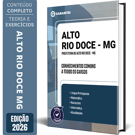 Apostila Prefeitura de Alto Rio Doce MG 2026  - Conhecimentos Comuns a todos os Cargos