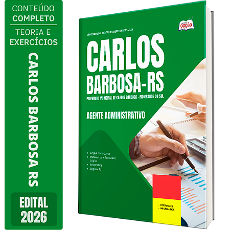 Apostila Prefeitura de Carlos Barbosa RS 2026 - Agente Administrativo