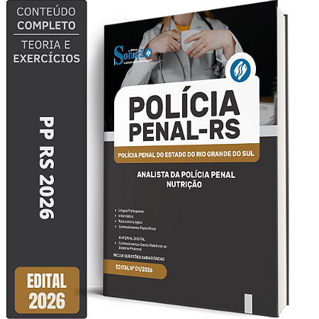 Apostila PP RS 2026 - Analista de Polícia Penal - NUTRICIONISTA / NUTRIÇÃO