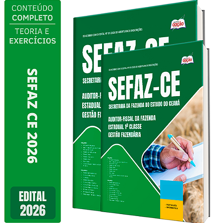Apostila SEFAZ CE 2026 Auditor Fiscal da Fazenda Estadual 1 Classe - Gestão Fazendária