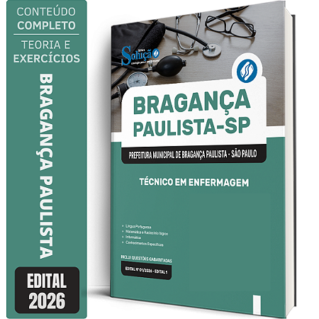 Apostila Prefeitura de Bragança Paulista SP 2026 - Técnico em Enfermagem