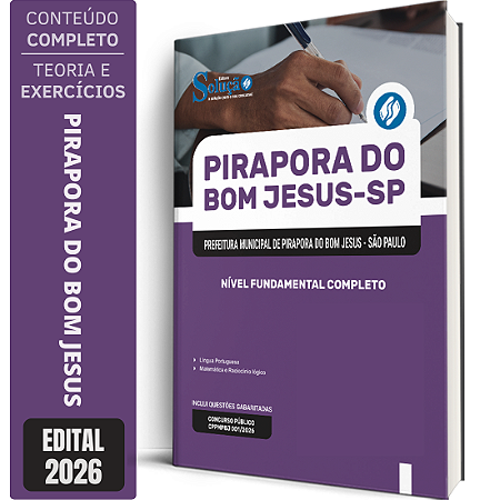 Apostila Prefeitura de Pirapora do Bom Jesus SP 2026 - Nível Fundamental Completo
