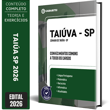 Apostila Câmara de Taiúva SP 2026 - Conhecimentos Comuns a todos os Cargos