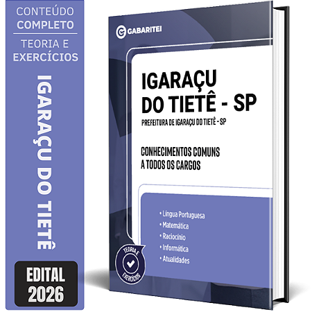 Apostila Prefeitura de Igaraçu do Tietê SP 2026 - Conhecimentos Comuns a todos os Cargos