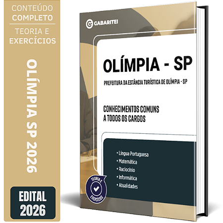 Apostila Prefeitura da Estância Turística de Olímpia SP 2026 - Conhecimentos Comuns a todos os Cargos