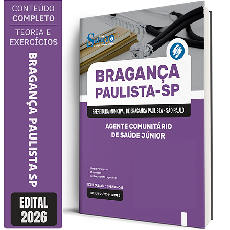 Apostila Prefeitura de Bragança Paulista SP 2026 - Agente Comunitário de Saúde Júnior