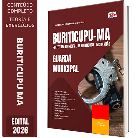 Apostila Prefeitura de Buriticupu MA 2026 - Guarda Municipal