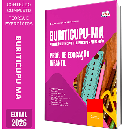 Apostila Prefeitura de Buriticupu MA 2026 - Prof. de Educação Infantil