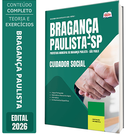 Apostila Prefeitura de Bragança Paulista SP 2026 - Cuidador Social