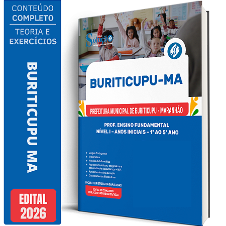Apostila Prefeitura de Buriticupu MA 2026 - Prof. Ensino Fundamental Nível 1 - Anos Iniciais