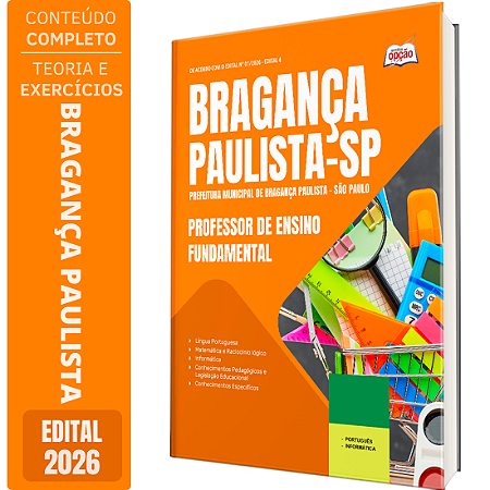 Apostila Prefeitura de Bragança Paulista SP 2026 - Professor de Ensino Fundamental